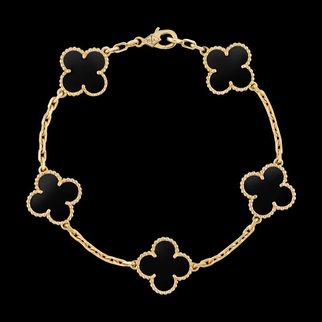 Pulsera Trébol Negra Obsidiana