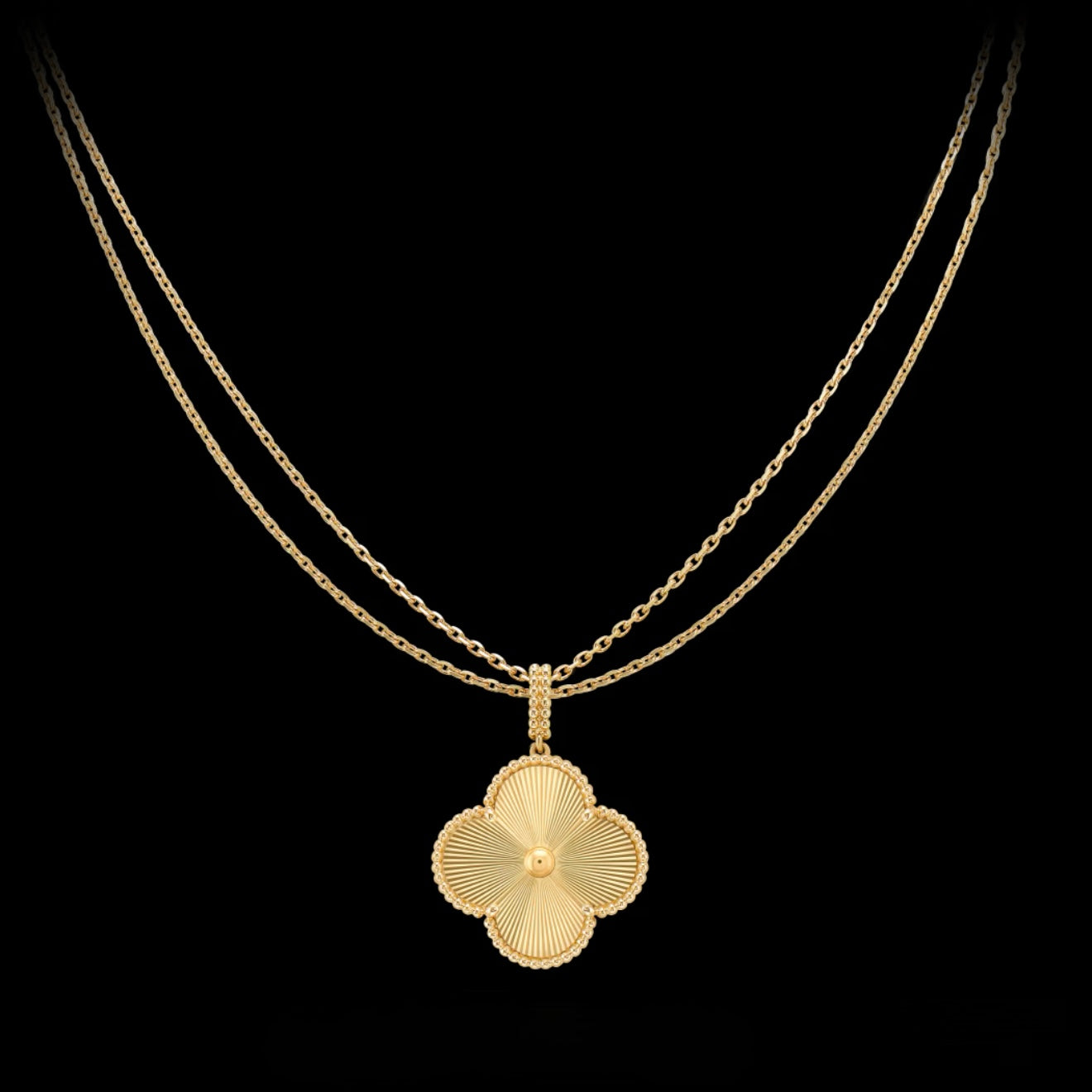 Collar Trébol Dorada / 3 en 1