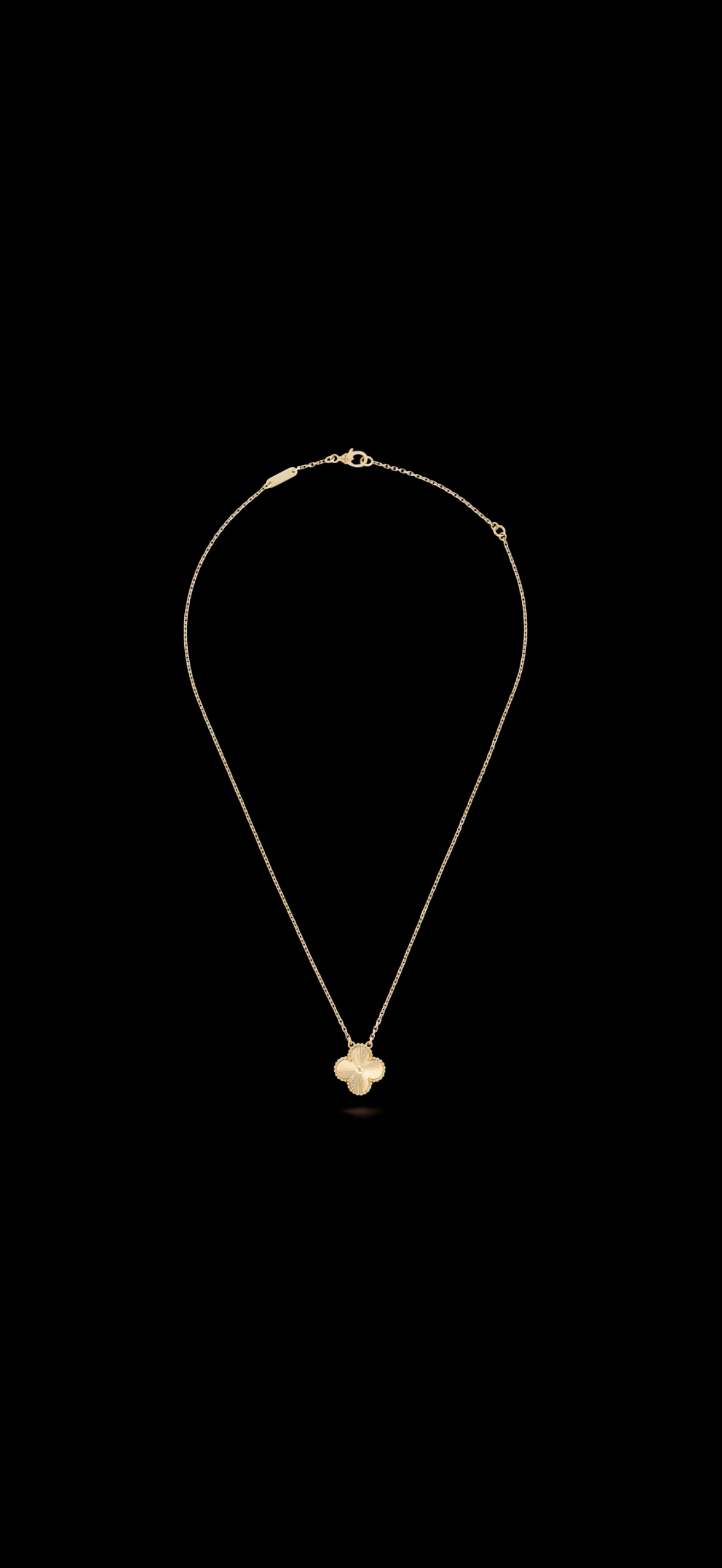 Collar Trébol Piedra Dorada en Plata 925 enchape Oro amarillo 18k / 3 en 1