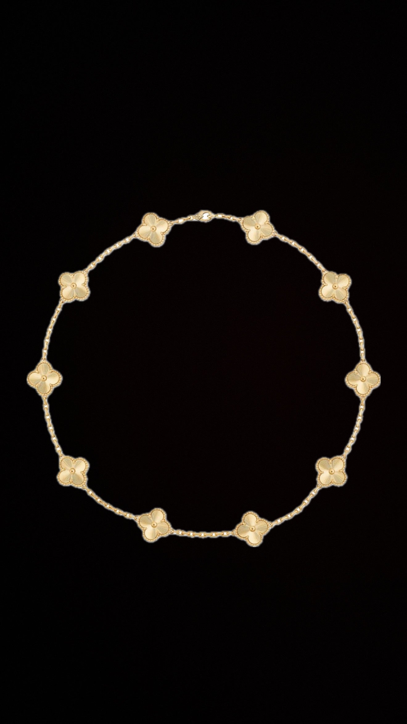 Collar 10 Trébol Piedra Dorada en Plata 925 enchape Oro amarillo 18k