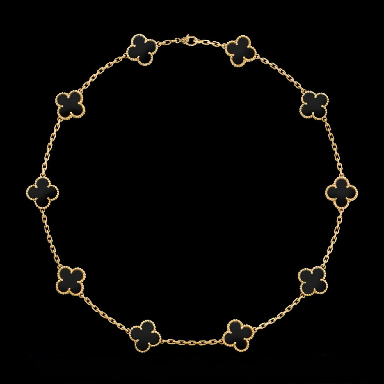Collar 10 Tréboles Negro