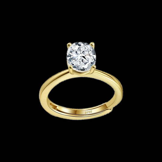 Anillo de promesa ovalado