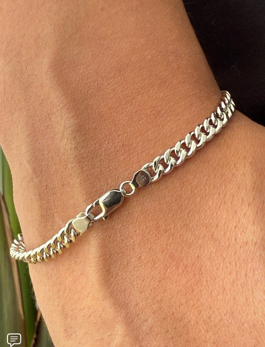 Pulsera estilo Cubano en Plata 925
